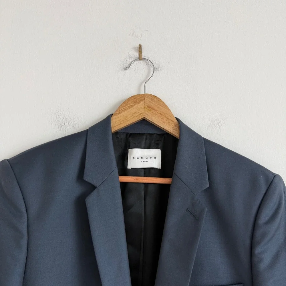 Sandro Men's Slim Fit Wool Blazer Side 48